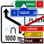 Photo: Traffic information signs - signs giving directions
